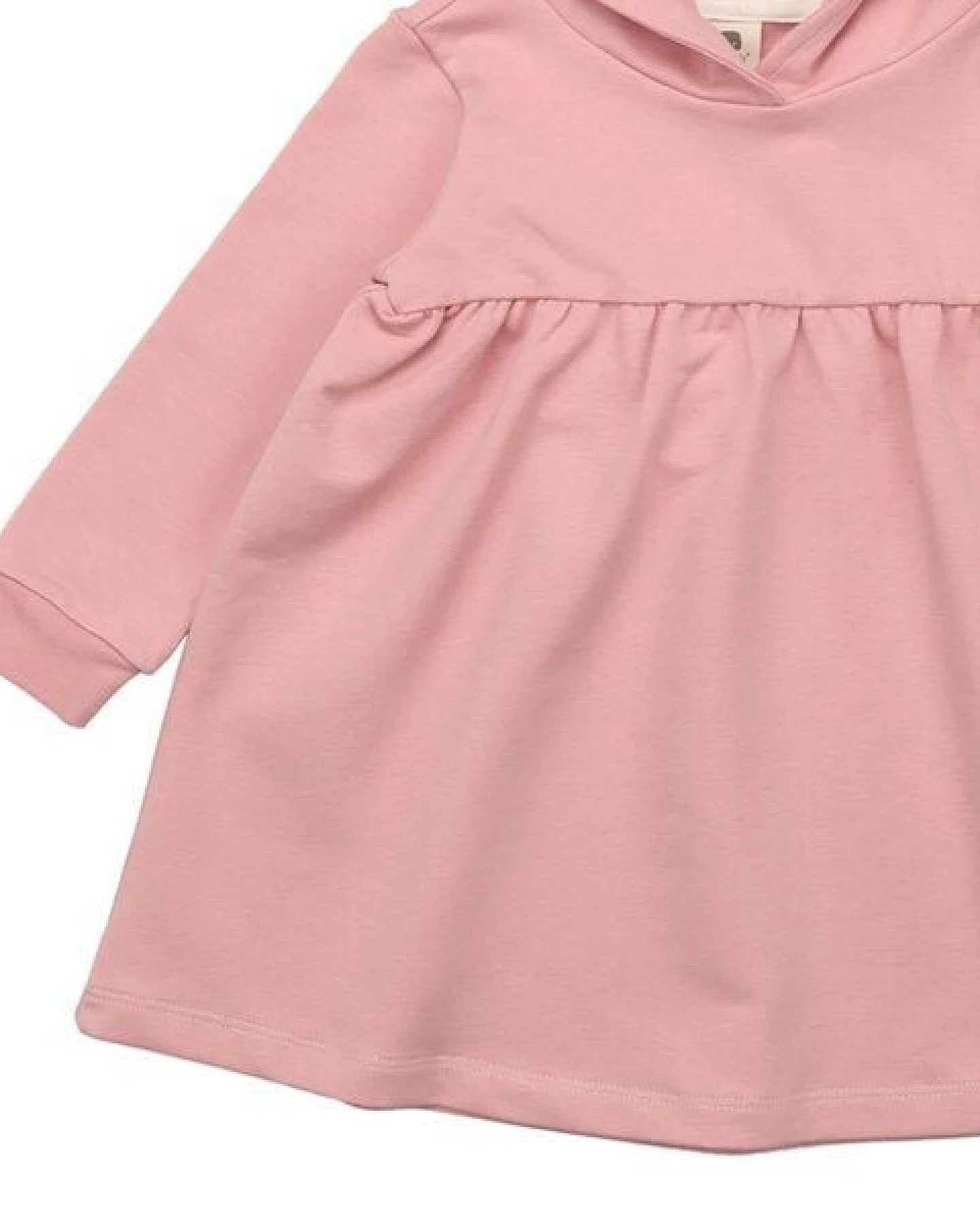 Kinder Kapuzenkleid GOTS zertifiziert – Rosa, Langarm, weich & bequem – Ansicht 4