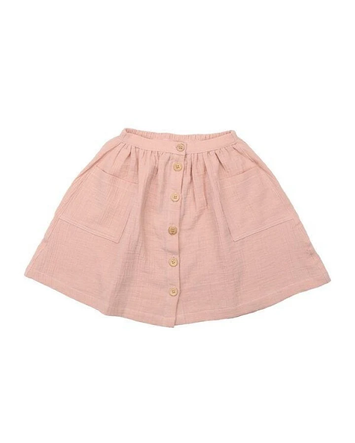 Organische Rosa Rock 'Flowers & Leaves' - 95% Bio-Baumwolle, GOTS-zertifiziert, Fair Trade – Walkiddy