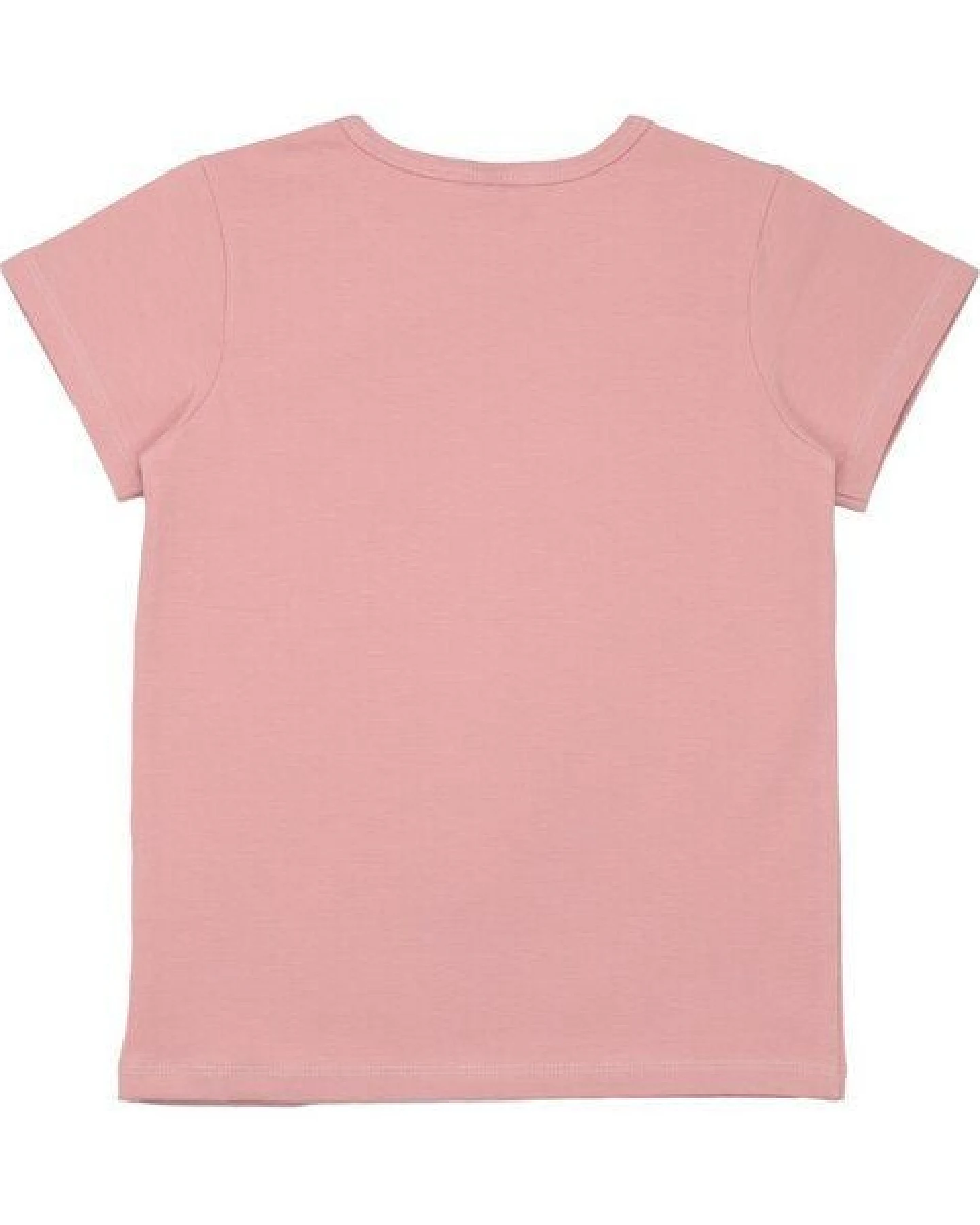 Kinder T-Shirt GOTS zertifiziert – Bio-Baumwolle, Rosa mit kleinem Blumenmotiv, Kurzarm, weich – Ansicht 3