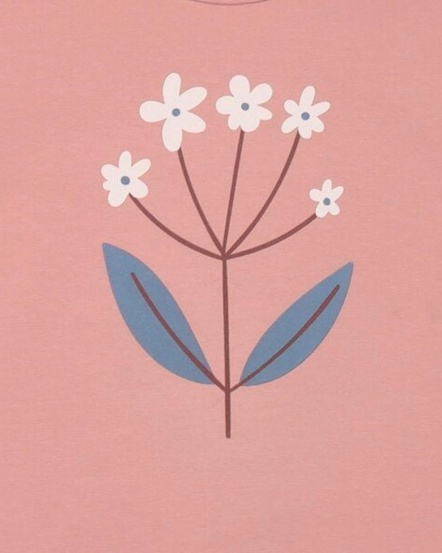 Kinder T-Shirt GOTS zertifiziert – Bio-Baumwolle, Rosa mit kleinem Blumenmotiv, Kurzarm, weich – Ansicht 4