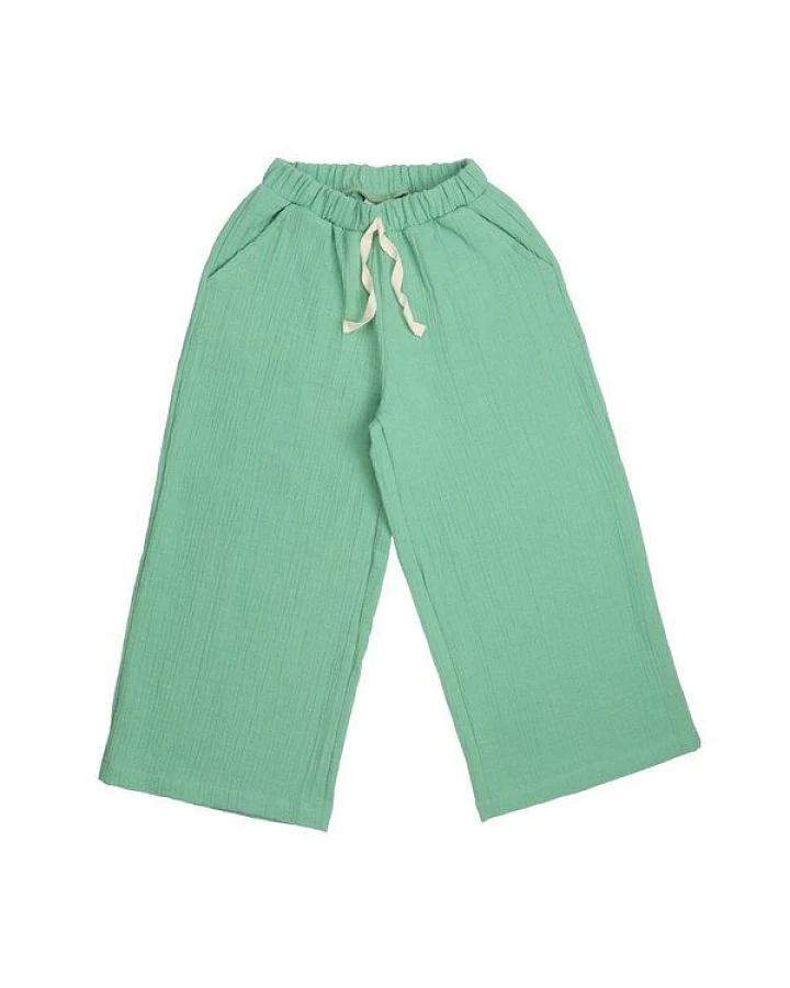 Kinder Hose GOTS zertifiziert Bio-Baumwolle, Grün, Himbeeren-Muster, Walkiddy