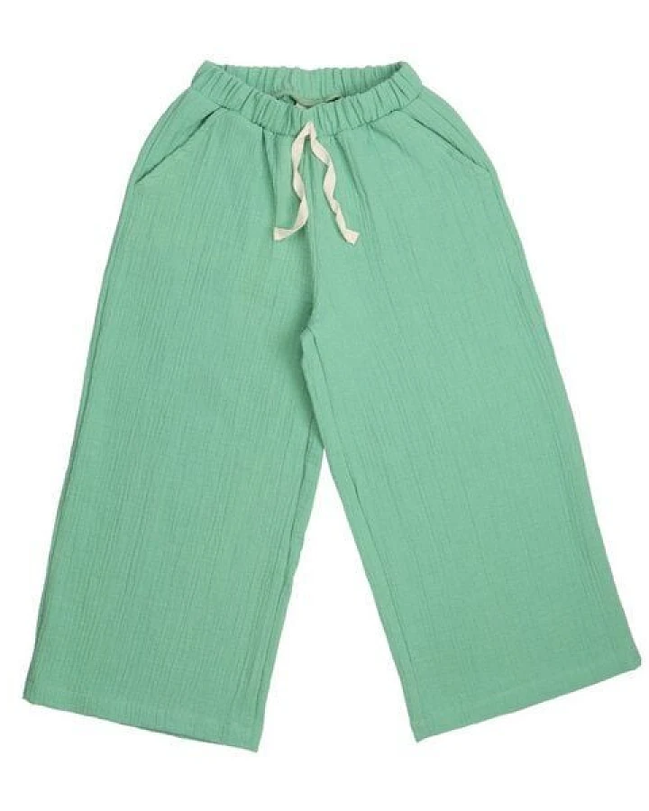 Kinder Hose GOTS zertifiziert Bio-Baumwolle, Grün, Himbeeren-Muster, Walkiddy