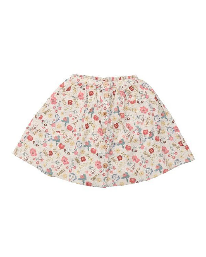 Bio-Baumwollrock Flowers & Leaves - Mehrfarbig, GOTS-Zertifiziert, Wasser-Effizient, Fair-Trade – Walkiddy