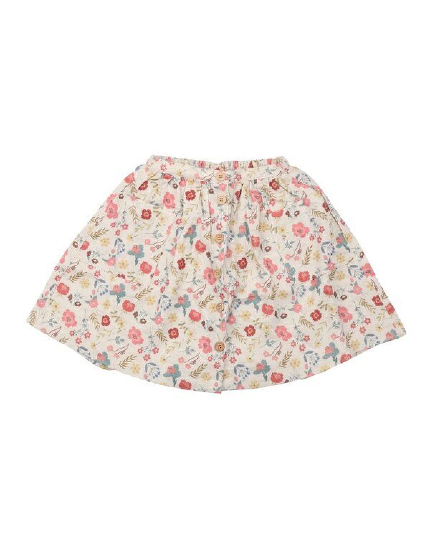Bio-Baumwollrock Flowers & Leaves - Mehrfarbig, GOTS-Zertifiziert, Wasser-Effizient, Fair-Trade – Walkiddy – Ansicht 2