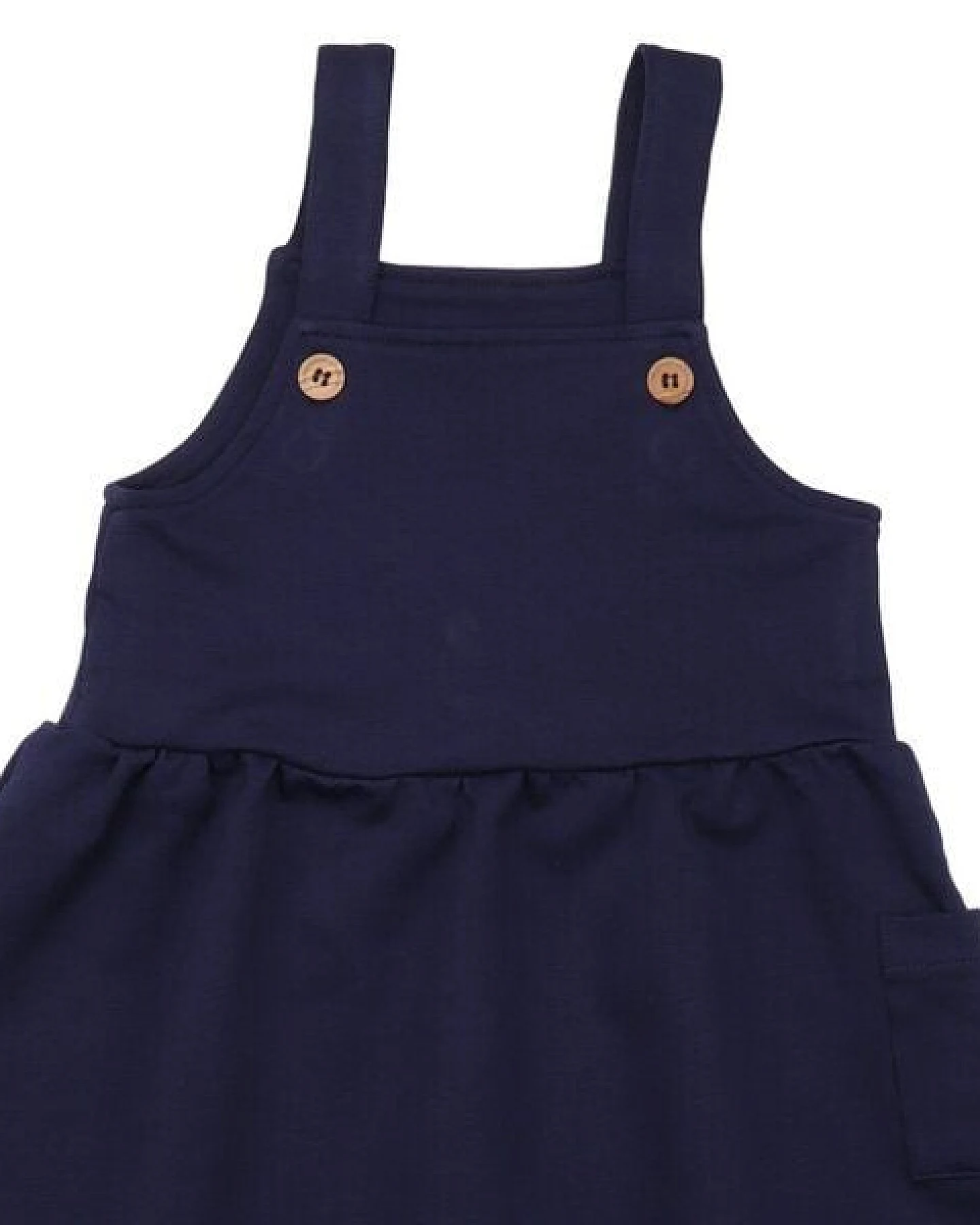 Kinder Latzkleid GOTS zertifiziert, Bio-Baumwolle, navy, weich & elastisch, bequem, Alltag – Walkiddy – Ansicht 4