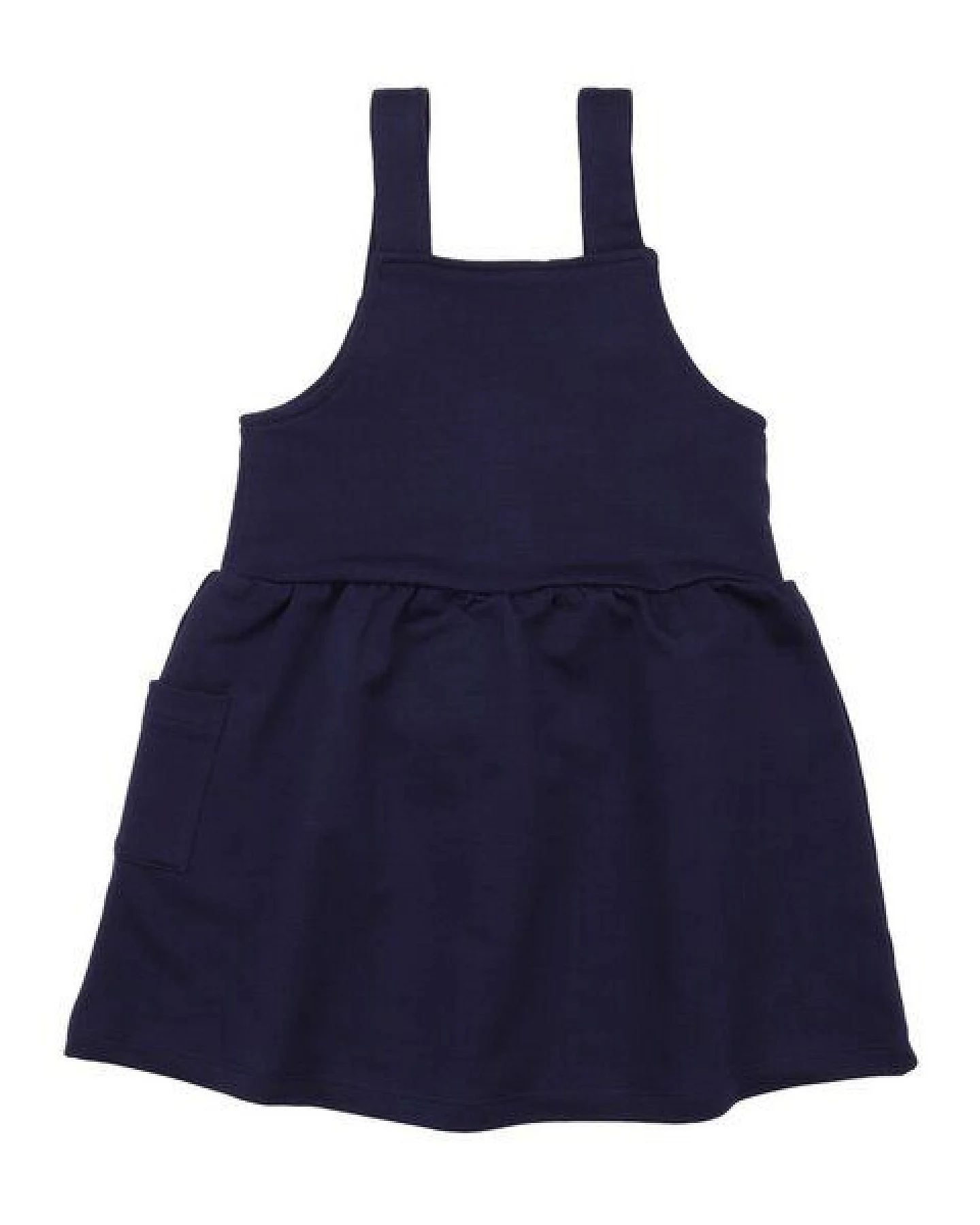 Kinder Latzkleid GOTS zertifiziert, Bio-Baumwolle, navy, weich & elastisch, bequem, Alltag – Walkiddy – Ansicht 3