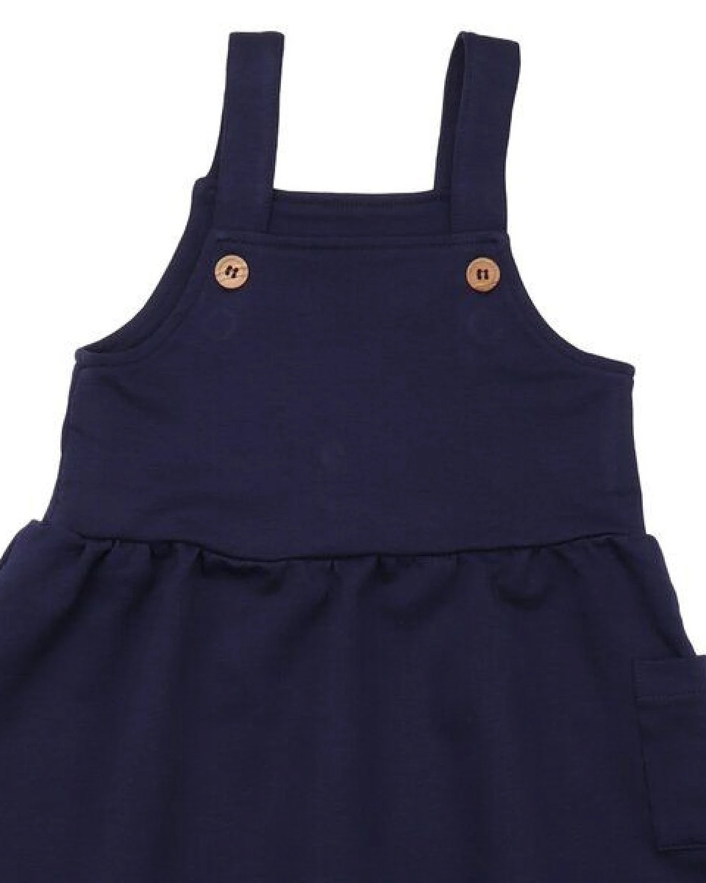 Kinder Latzkleid GOTS zertifiziert, Bio-Baumwolle, navy, weich & elastisch, bequem, Alltag – Walkiddy – Ansicht 4