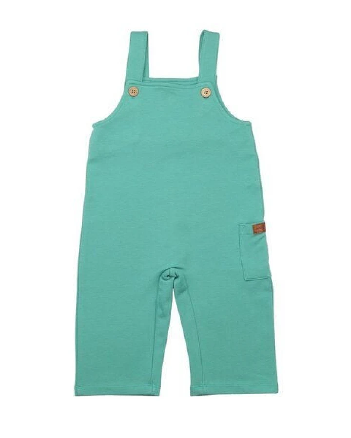 Kinder Latzhose GOTS zertifiziert, mintgrün, Bio-Baumwolle, bequem – Walkiddy