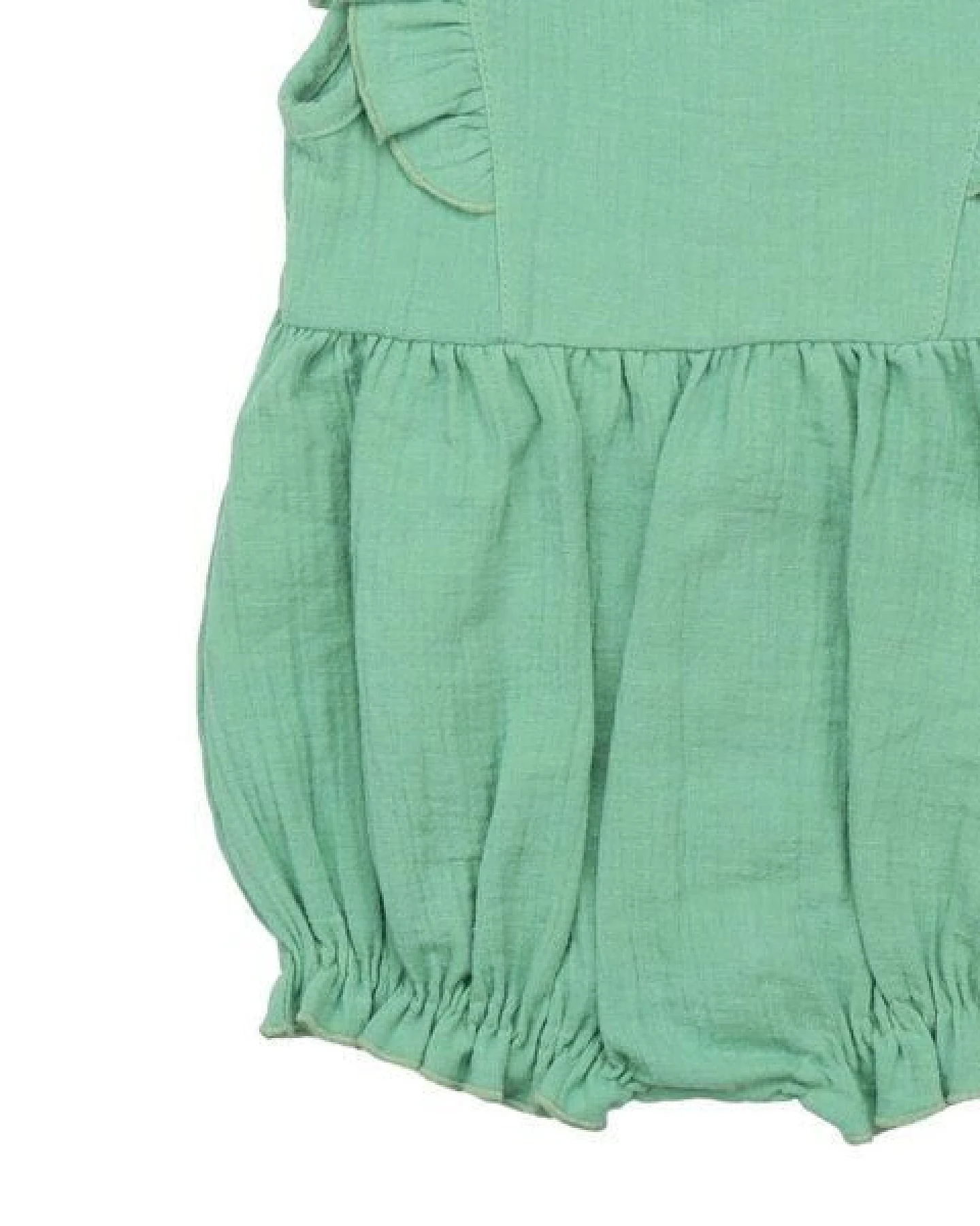 Baby Body GOTS zertifiziert Bio-Baumwolle, Grün, Rüschenärmel, Walkiddy – Ansicht 4