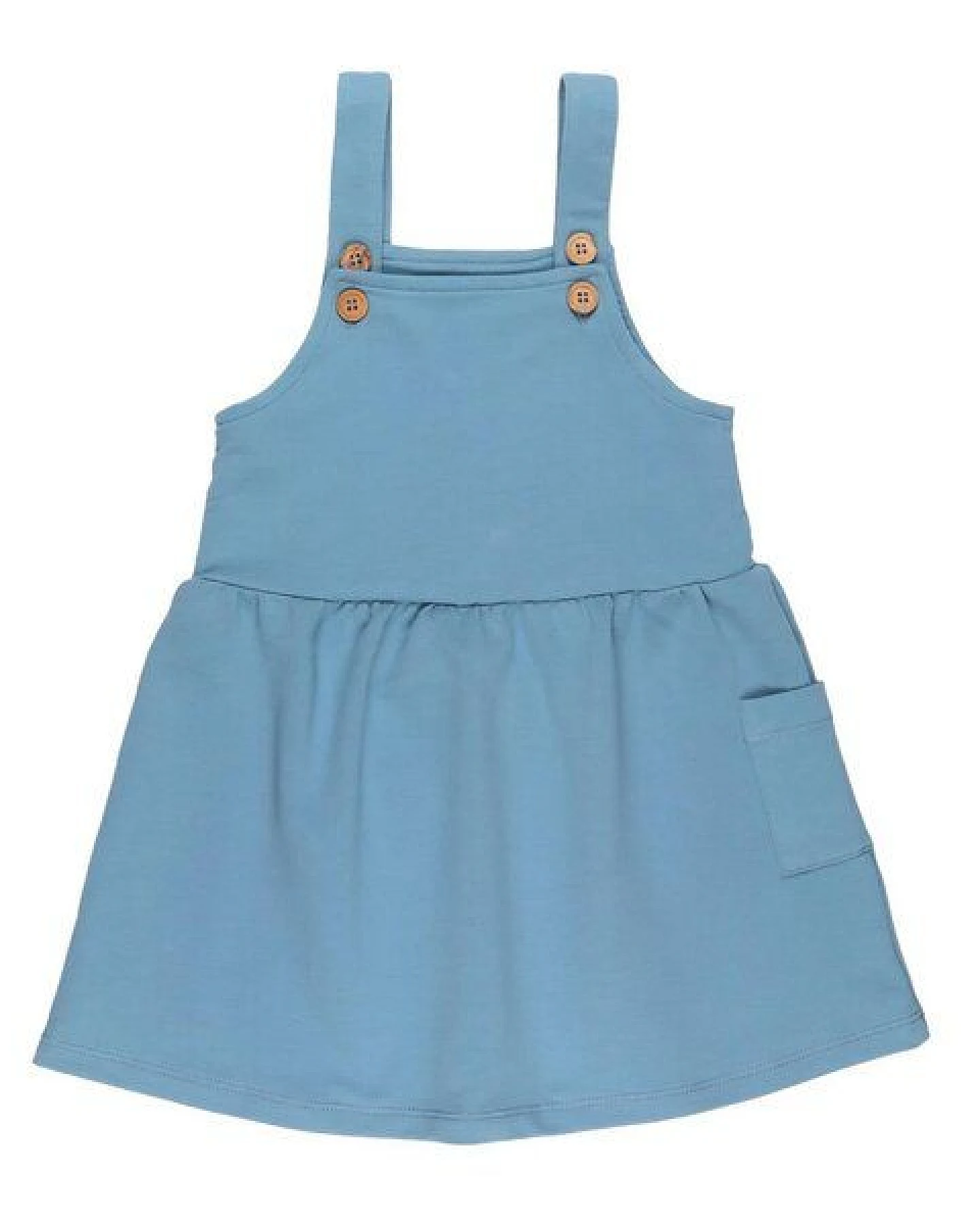 Bio-Baumwolle Adriatic Blue Dress - Blau, GOTS-zertifiziert, Handgeerntet, Tierfreundlich – Walkiddy – Ansicht 2