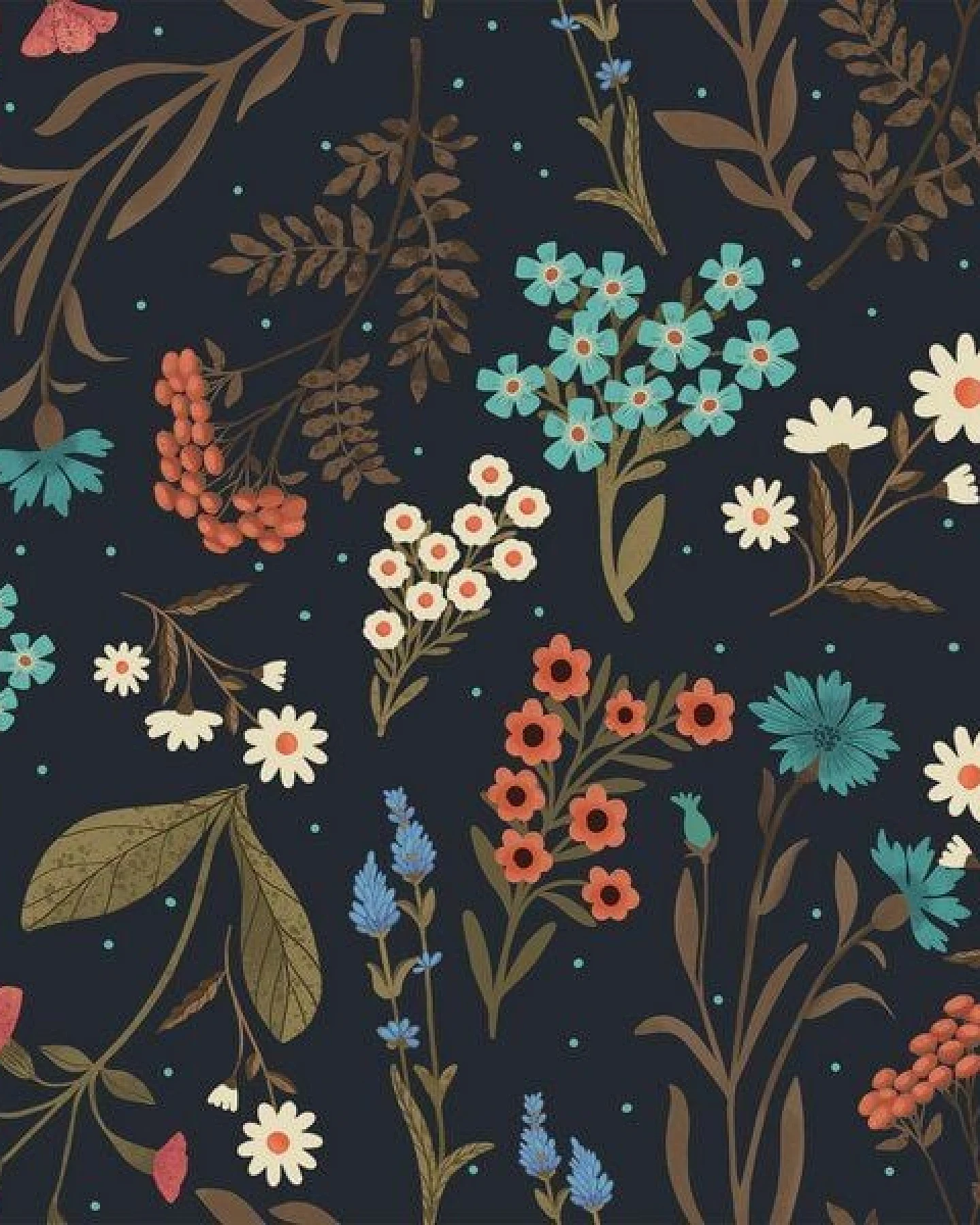 Kinder Trägerkleid GOTS zertifiziert, dunkelblau, „Floral Night“ Blumen-Allover, weich – Walkiddy – Ansicht 4