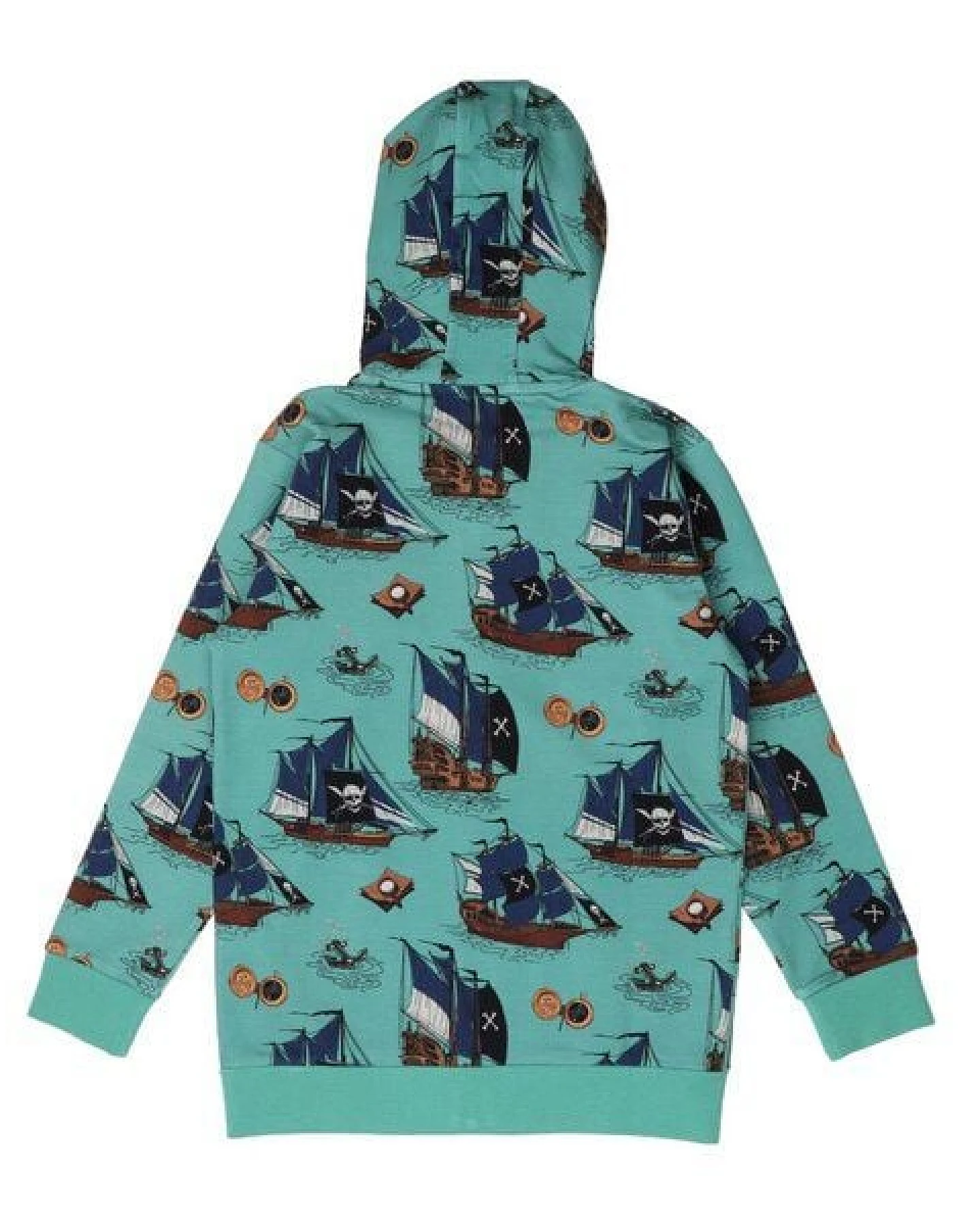 Pirate Ships Bio-Baumwoll Sweatjacke Grün - GOTS Zertifiziert, Fair Produziert & Nachhaltig – Walkiddy – Ansicht 3