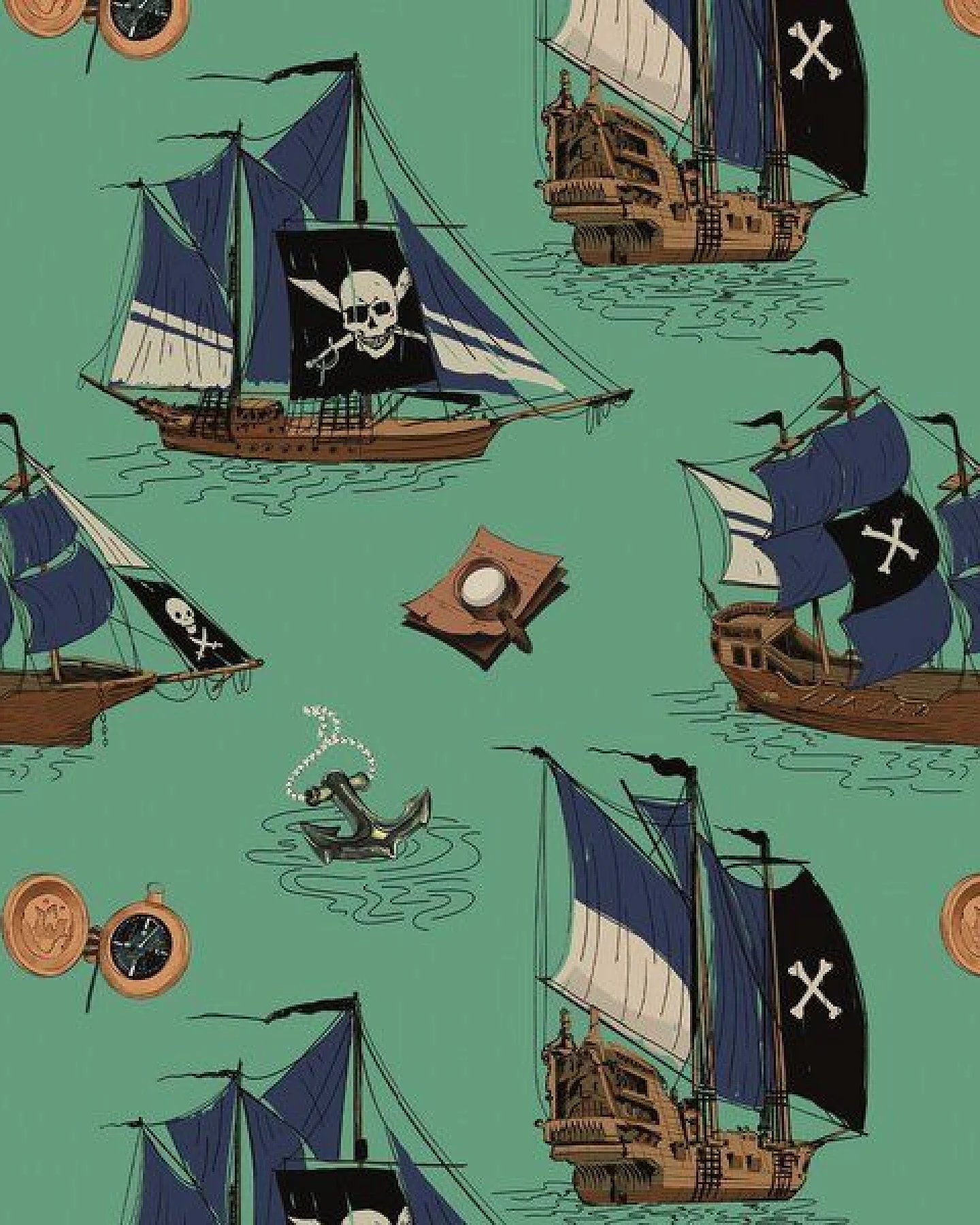 Pirate Ships Bio-Baumwoll Sweatjacke Grün - GOTS Zertifiziert, Fair Produziert & Nachhaltig – Walkiddy – Ansicht 4