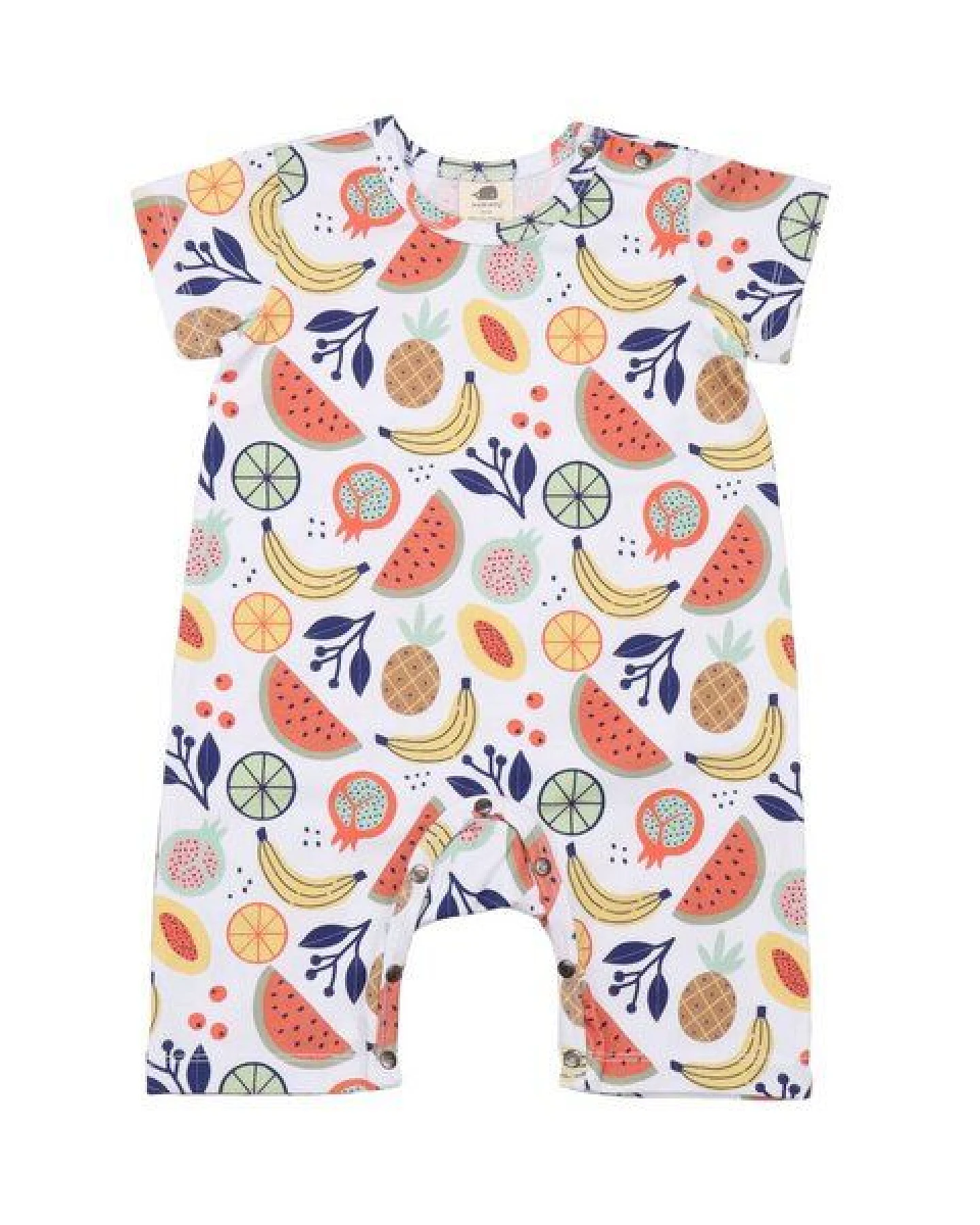 Öko Cheerful Fruits Beach Bodysuit - GOTS-Zertifizierte Bio-Baumwolle, Fairer Handel – Walkiddy – Ansicht 2