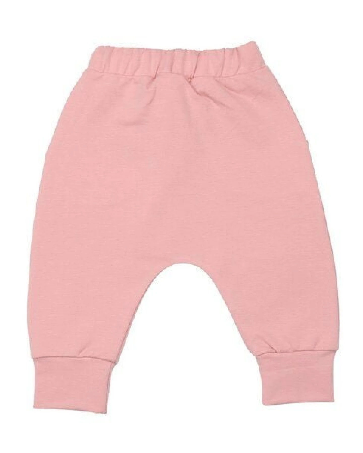 Kinder Baggy-Hose GOTS zertifiziert – 95% Bio-Baumwolle, Rosa, elastischer Bund mit Kordel, weich & bequem – Ansicht 3