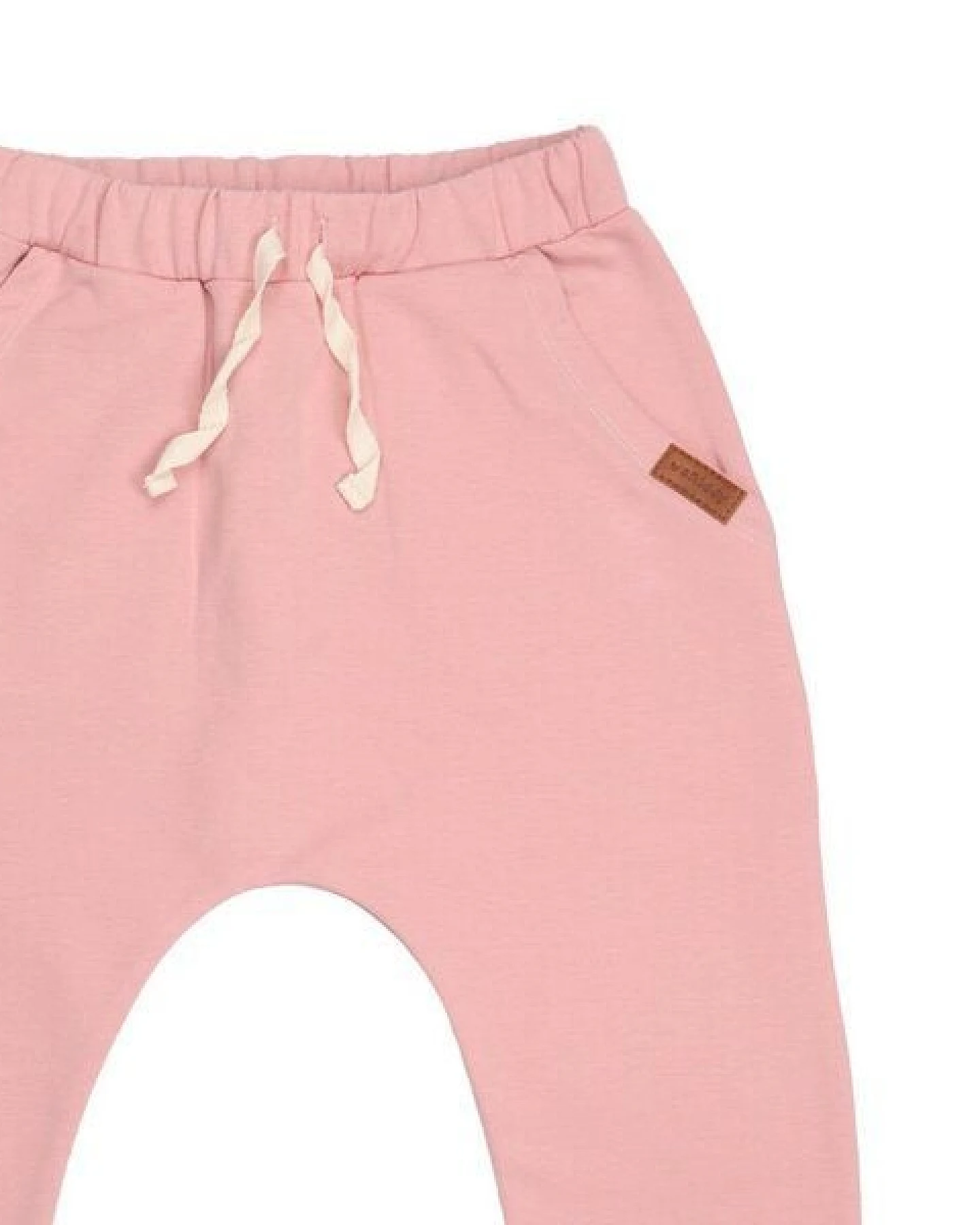 Kinder Baggy-Hose GOTS zertifiziert – 95% Bio-Baumwolle, Rosa, elastischer Bund mit Kordel, weich & bequem – Ansicht 4