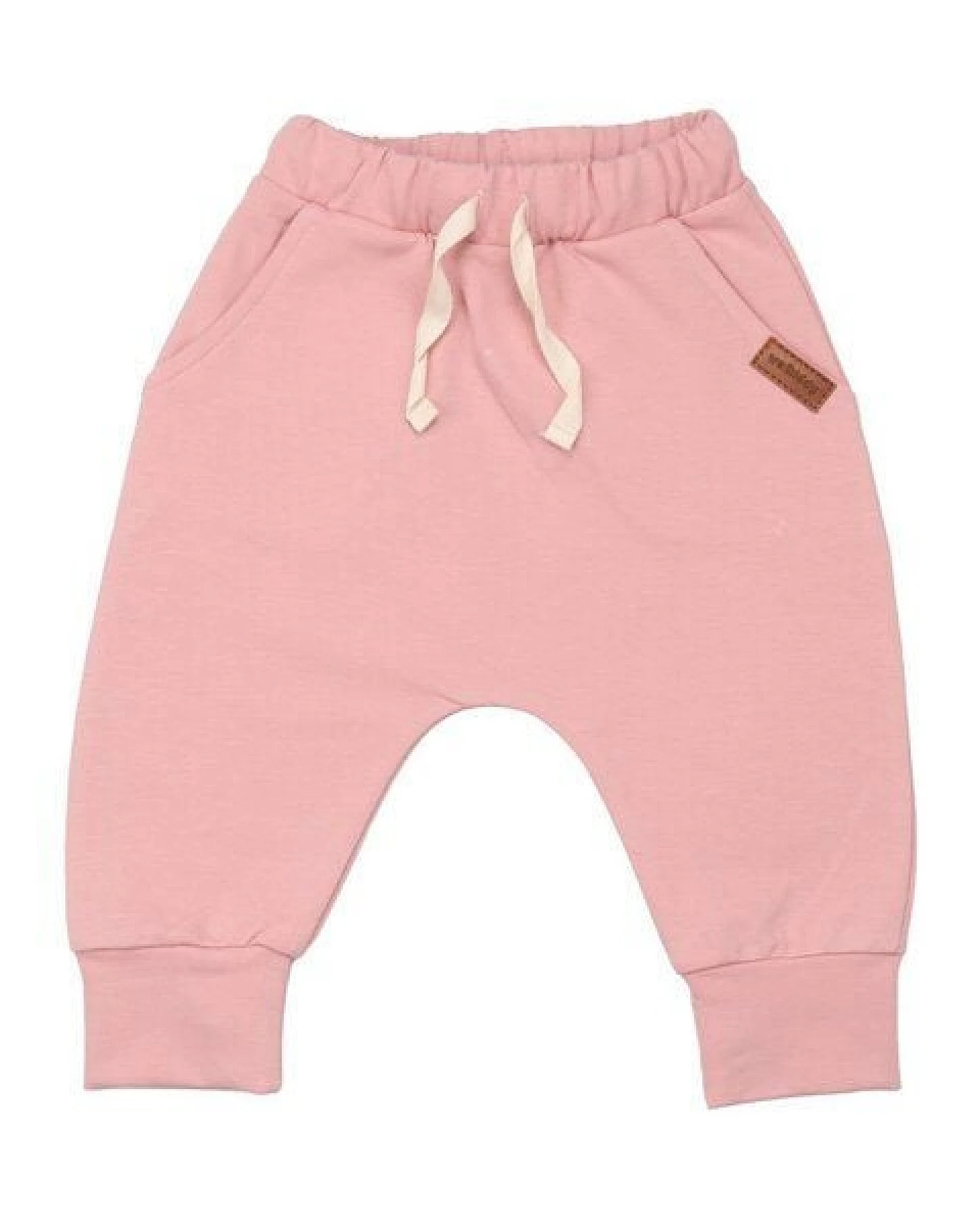Kinder Baggy-Hose GOTS zertifiziert – 95% Bio-Baumwolle, Rosa, elastischer Bund mit Kordel, weich & bequem – Ansicht 2