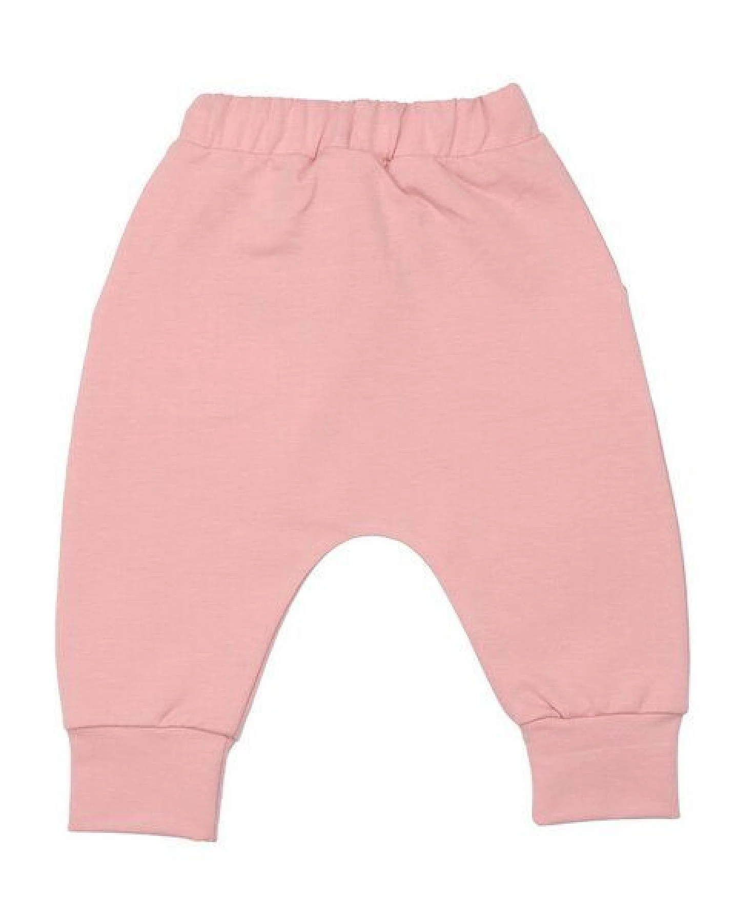 Kinder Baggy-Hose GOTS zertifiziert – 95% Bio-Baumwolle, Rosa, elastischer Bund mit Kordel, weich & bequem – Ansicht 3