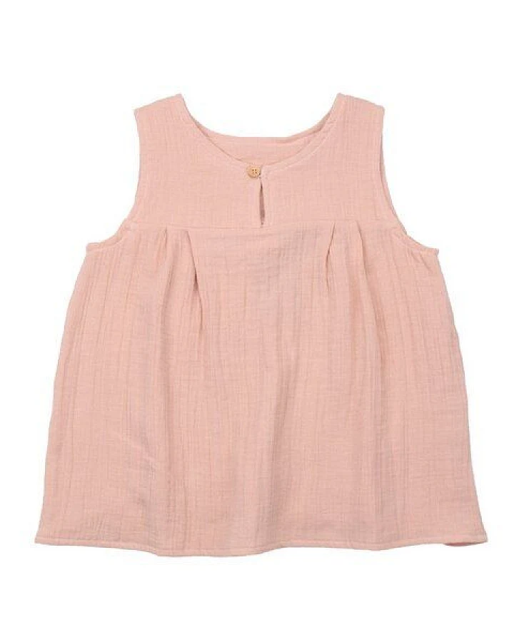 Öko-Friendly GOTS-Zertifizierte Biobaumwolle Flowers & Leaves Bluse - Rosa – Walkiddy