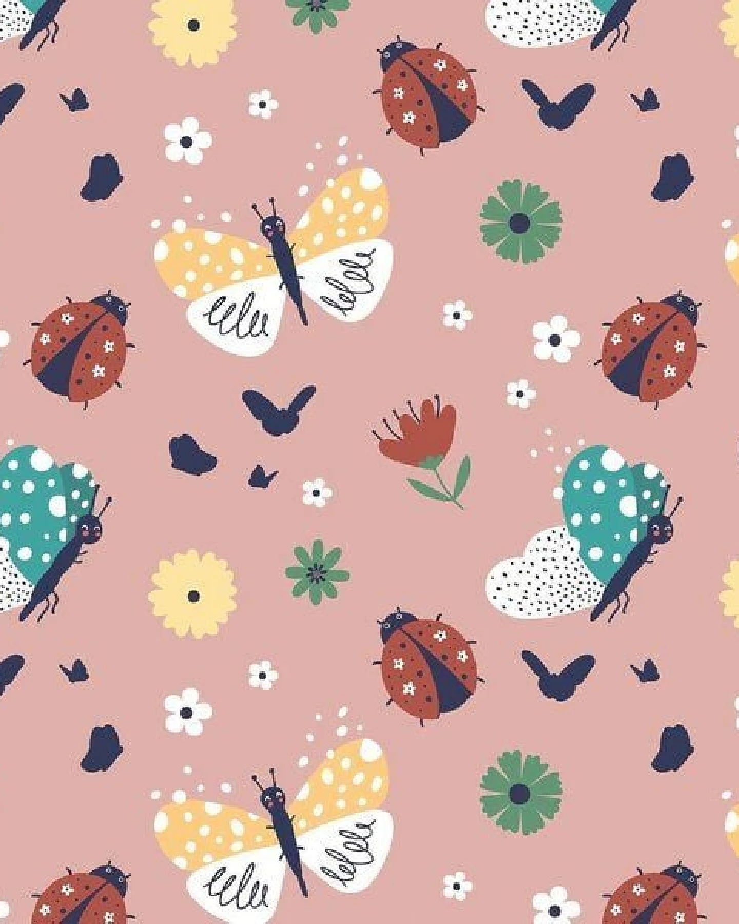 Kinder Sweatshirt GOTS zertifiziert Bio-Baumwolle mit Elasthan, Rosa, Marienkäfer- und Schmetterling-Muster, Walkiddy – Ansicht 4