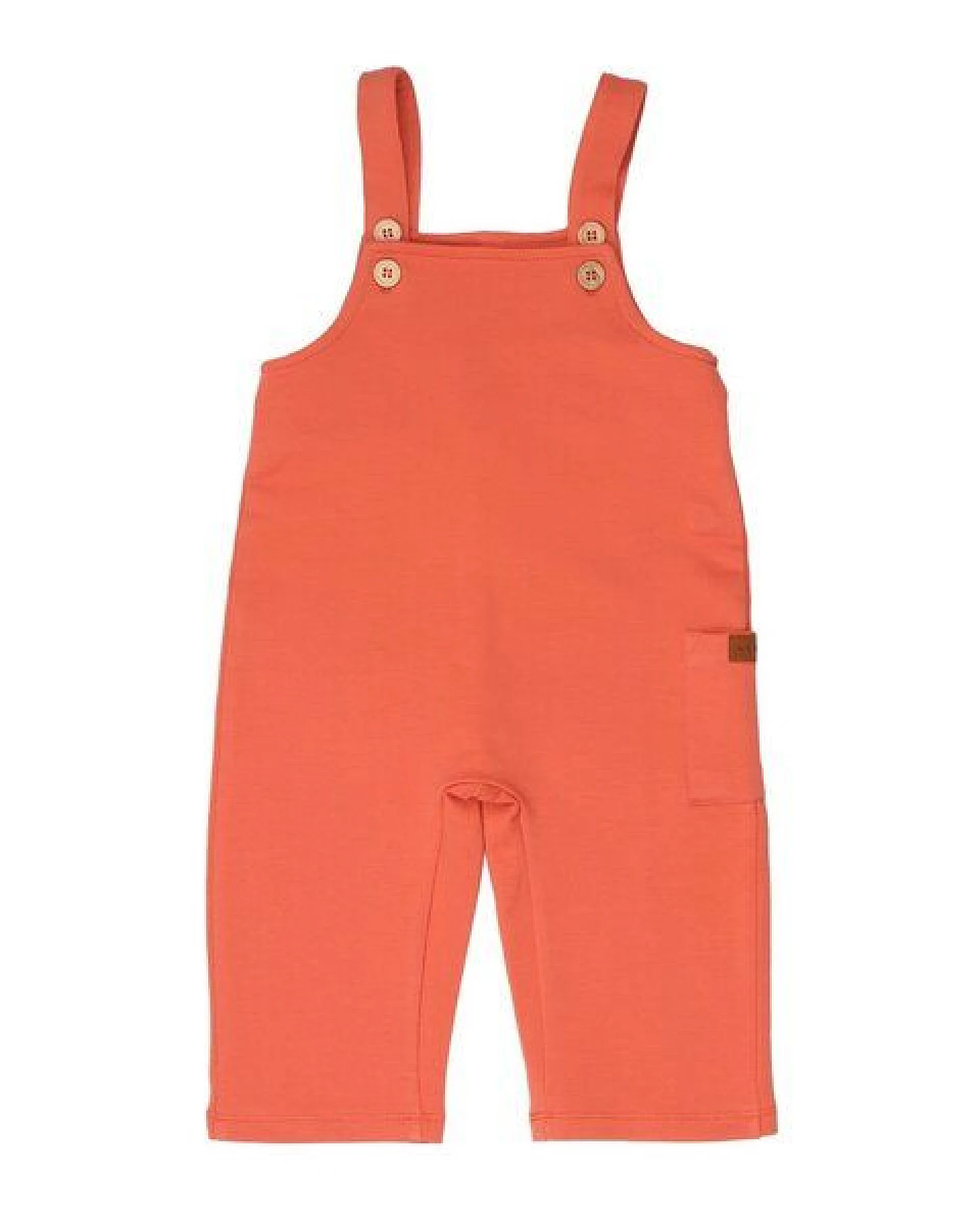 Kinder Latzhose GOTS zertifiziert Bio-Baumwolle mit Elasthan, Orange, Walkiddy – Ansicht 2
