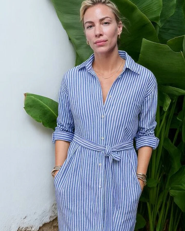 WOTE Hemdblusenkleid lang mit Gürtel aus Organic Cotton