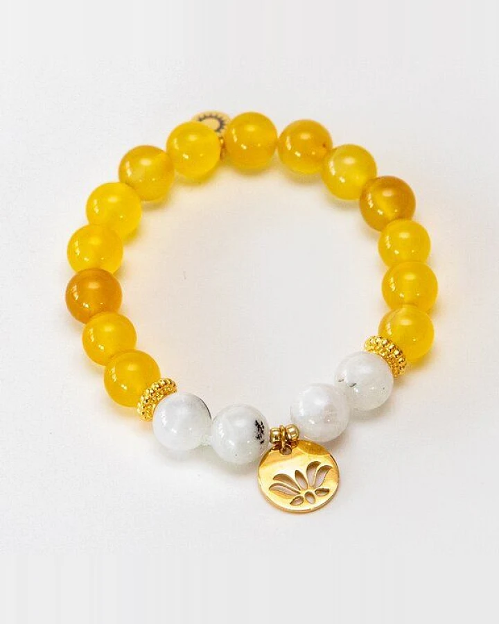 Divasya Armband "Golden Lotus" aus echten Natursteinen bzw. Halbedelsteinen