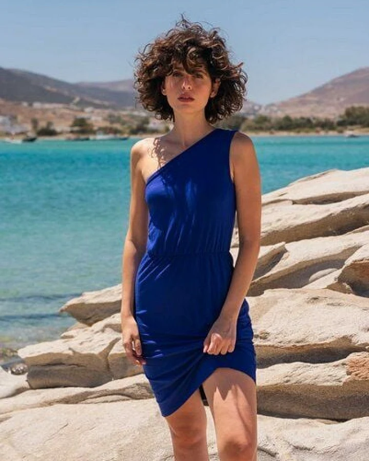 WiDDA berlin One-Sleeve Kleid UNA kobalt aus ECOVERO® Jersey