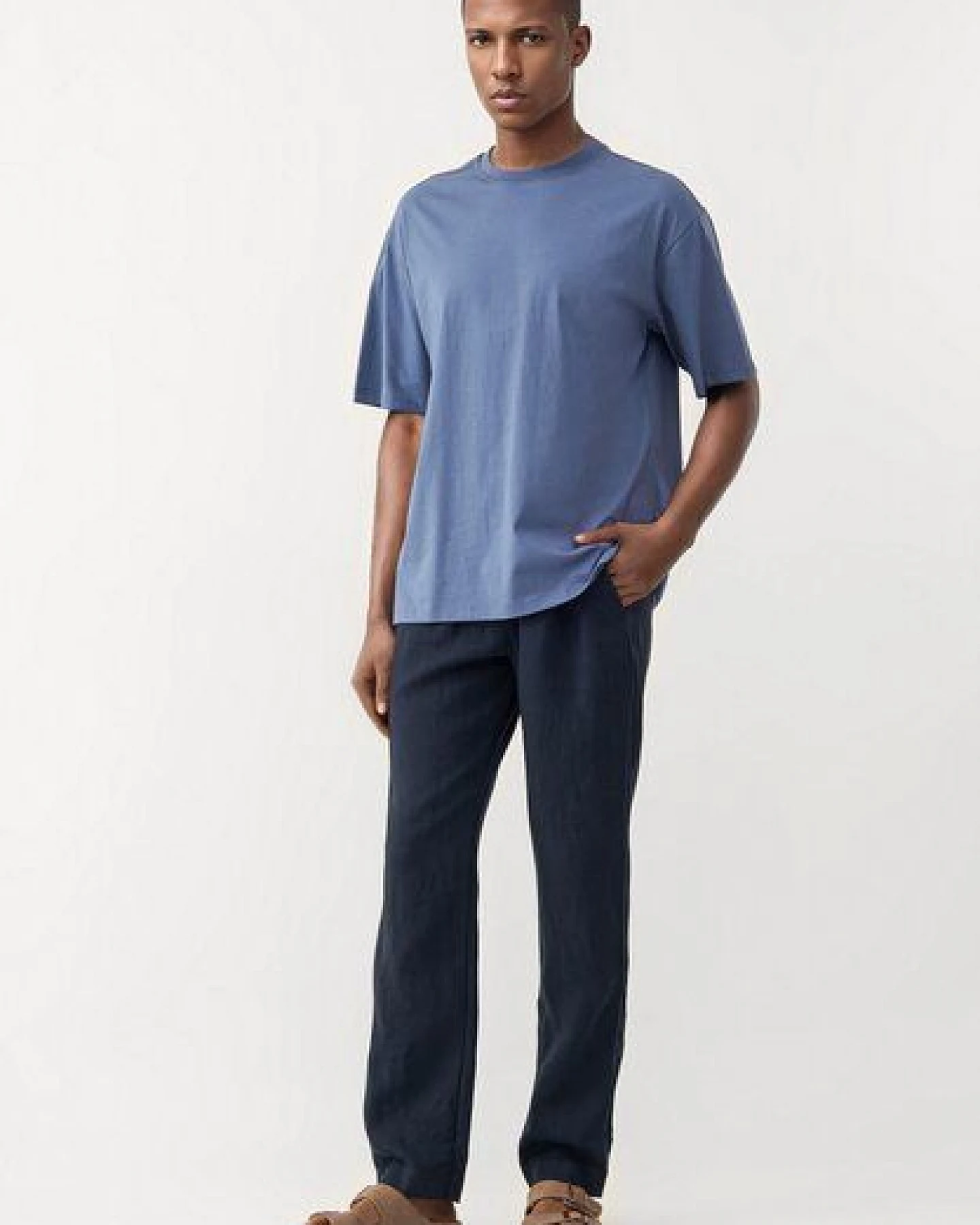 Givn Berlin T-Shirt GBCLIFF relaxed Fit aus Bio-Baumwolle - Steel Blue – Ansicht 3