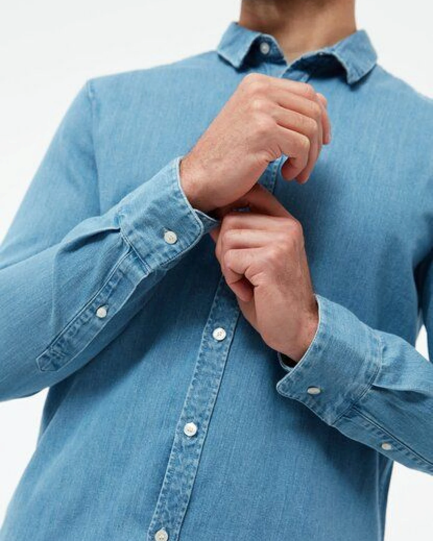 Givn Berlin Jeanshemd GBDEVIS regular aus Bio-Baumwolle - Light Blue (Denim) – Ansicht 3
