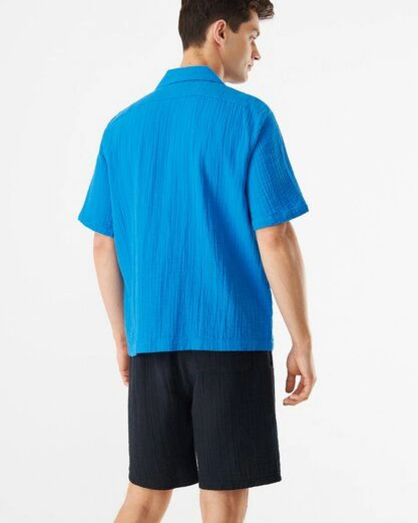 Givn Berlin Kurzarmhemd GBLUCA aus Bio-Baumwolle - French Blue (Musselin) – Ansicht 2