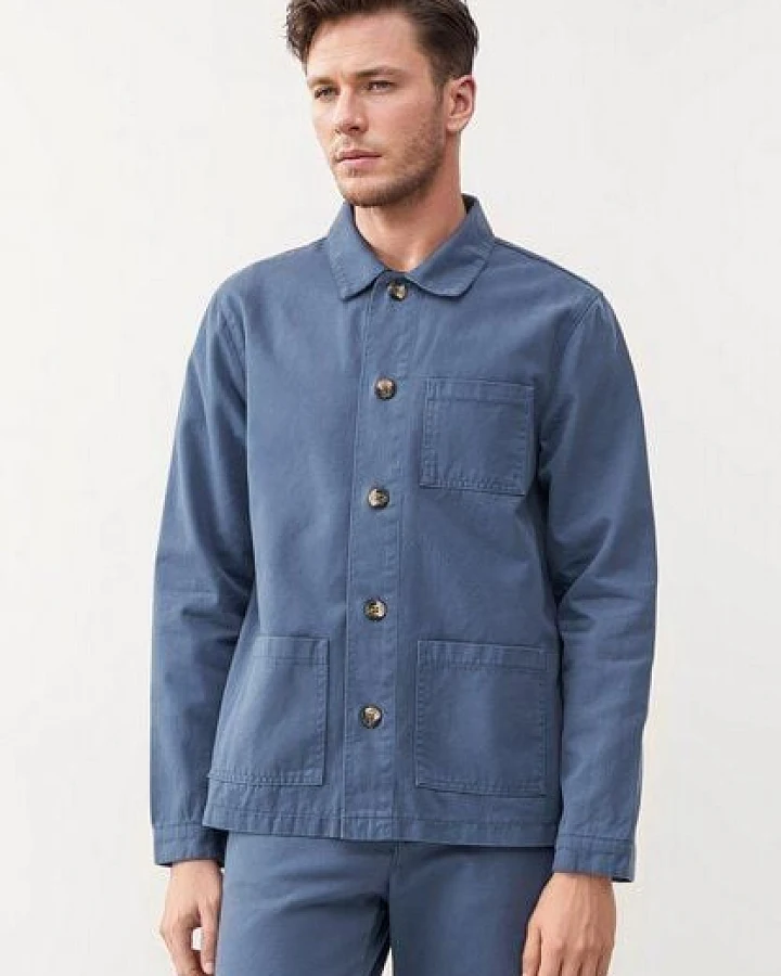 Givn Berlin Overshirt GBBEN aus Bio-Baumwolle - Steel Blue