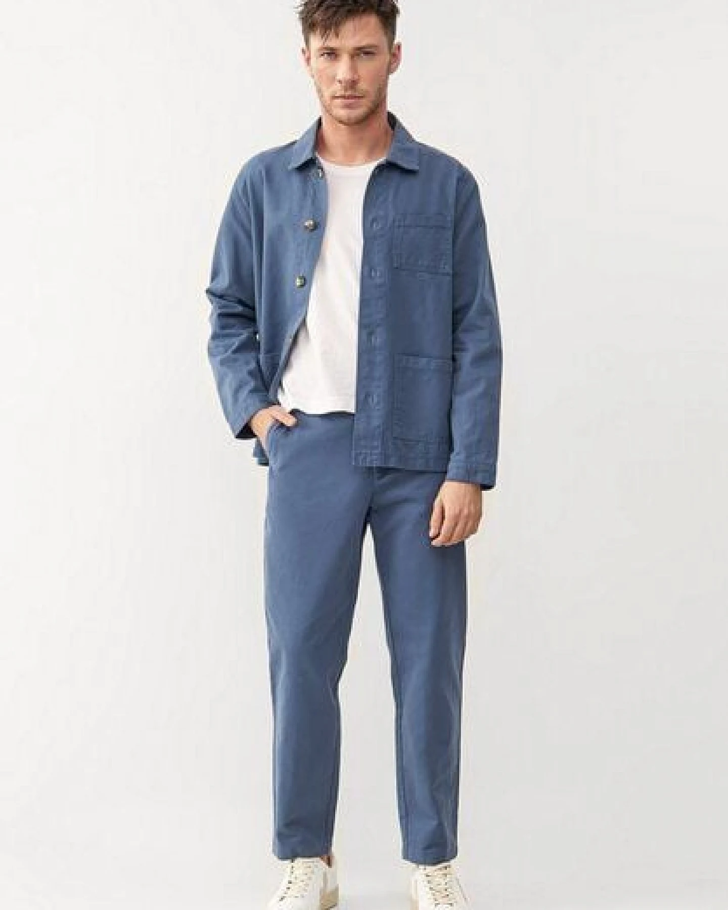 Givn Berlin Overshirt GBBEN aus Bio-Baumwolle - Steel Blue – Ansicht 4