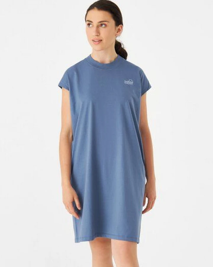 Givn Berlin Jerseykleid GBCAITY (SeaSun) relaxed Fit aus Bio-Baumwolle - Steel Blue