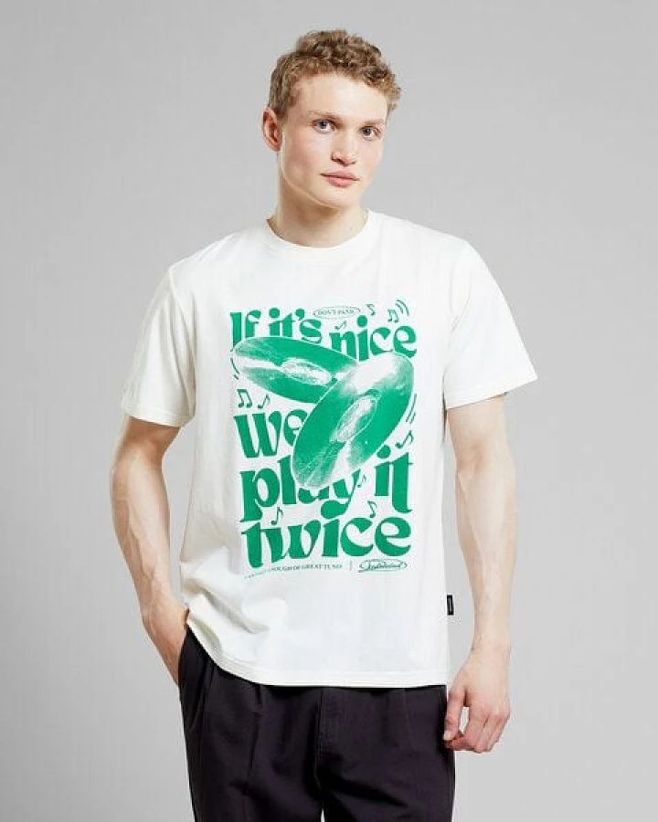 DEDICATED Herren T-Shirt Play It Twice - Off White