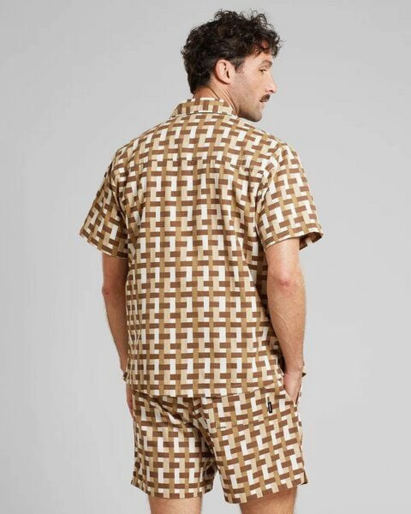 DEDICATED Kurzarm Hemd Marstrand - Square Weave – Ansicht 3