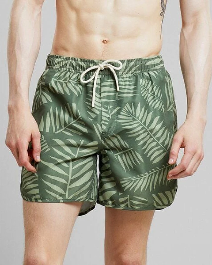 DEDICATED Badehose Cut Leaf - Green