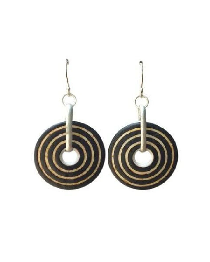 Mambu Design Upcycling Ohrringe - Circles - Straußeneischmuck
