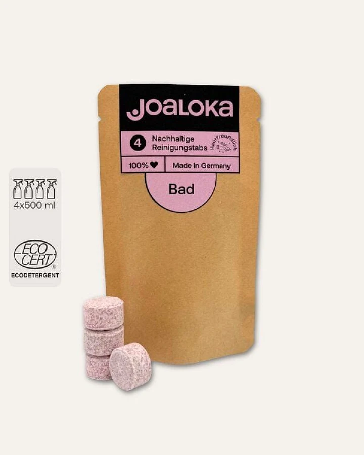 Joaloka 4 Badreiniger-Tabs - Nachfüllpack - ergibt 2 Liter Reiniger (4 x 500 ml)