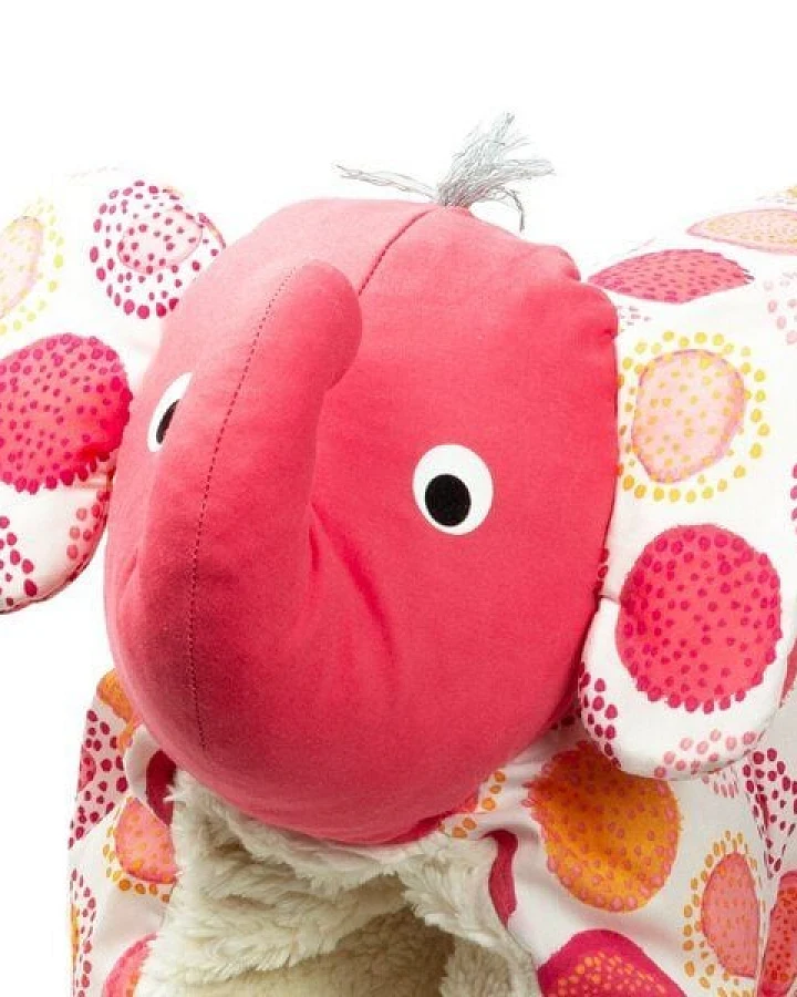 Flosinn Kuschelkissen Elefant als Reisekissen mit Teddyplüsch aus Baumwolle. Personalisierbar
