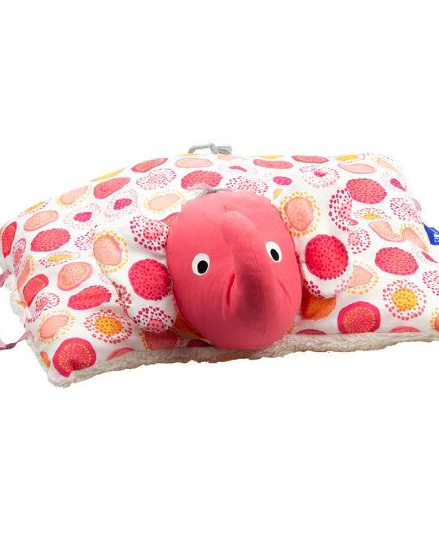 Flosinn Kuschelkissen Elefant als Reisekissen mit Teddyplüsch aus Baumwolle. Personalisierbar – Ansicht 3