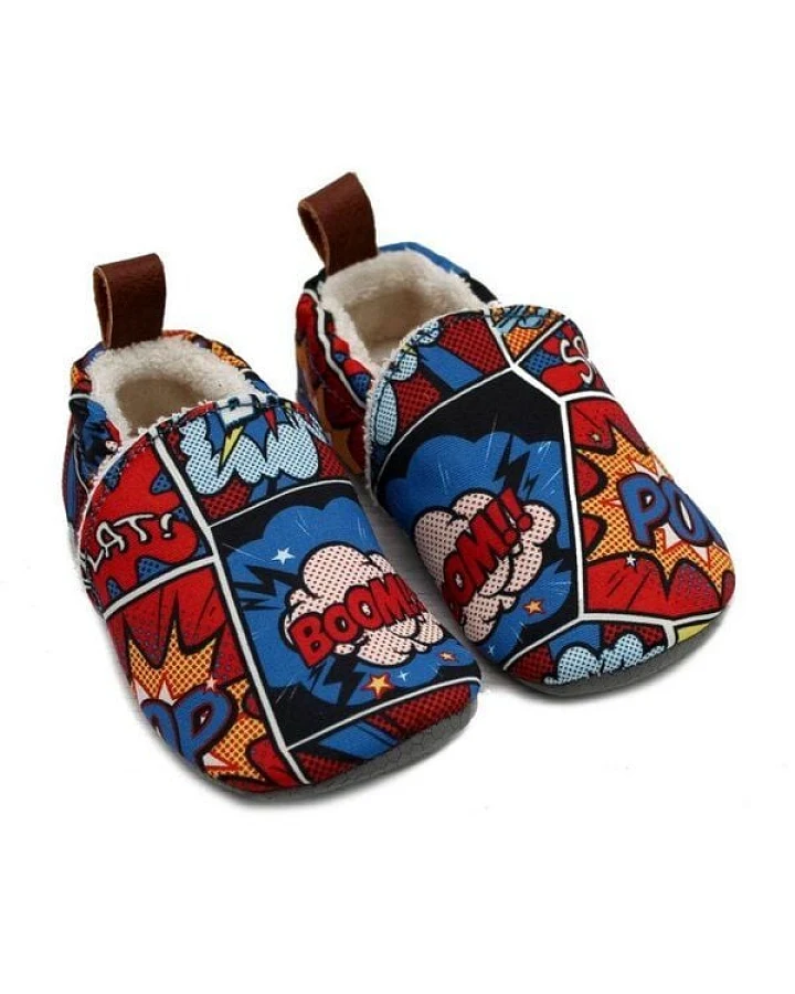 Pololo Barfuß-Hausschuhe "Comic" aus Seaqual Yarn, Futter aus Baumwolle (organic) vegan, Größen 18/19 - 30/31
