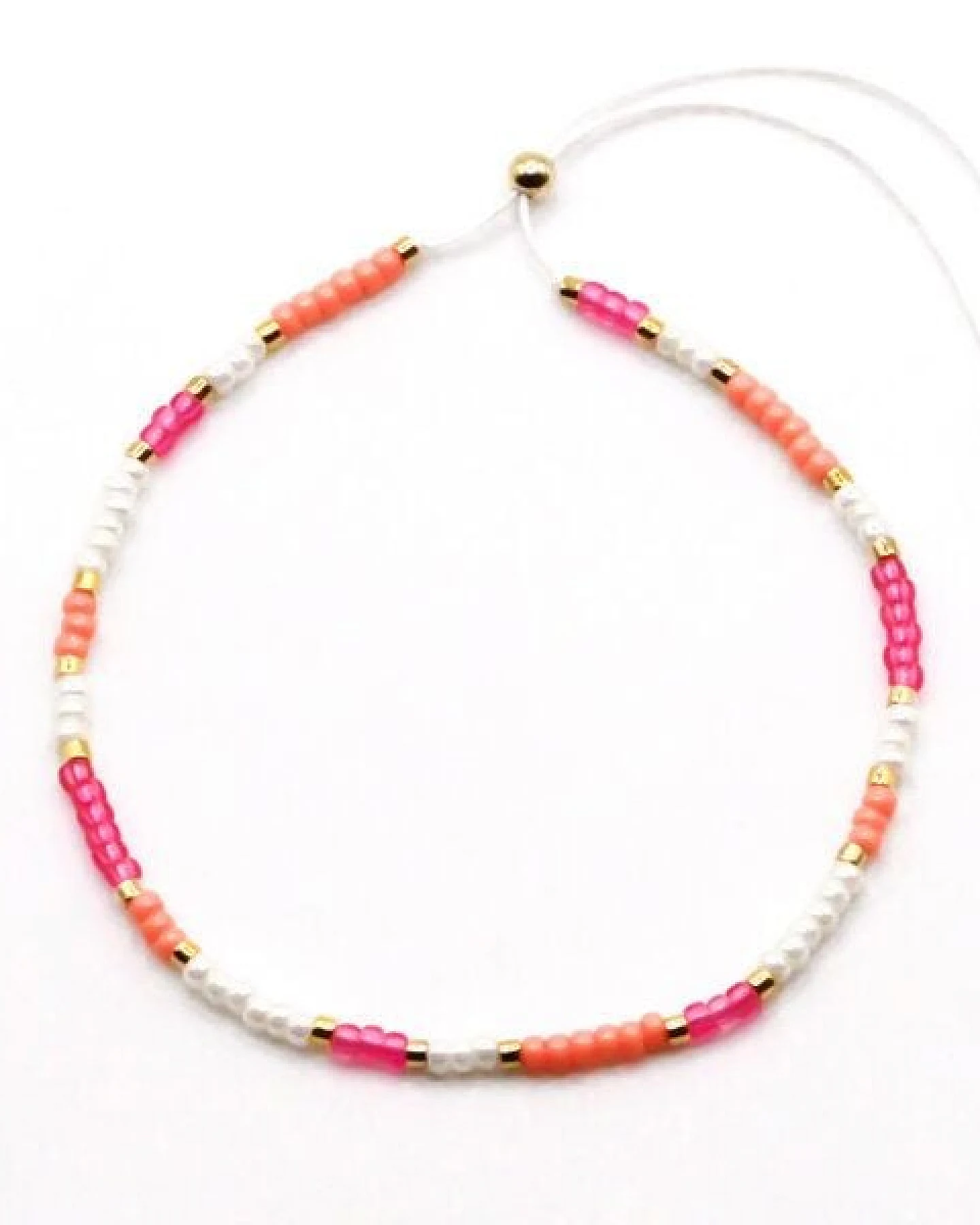 juni Armband-Set "Karibik" - drei Armbänder in pink und apricot – Ansicht 4