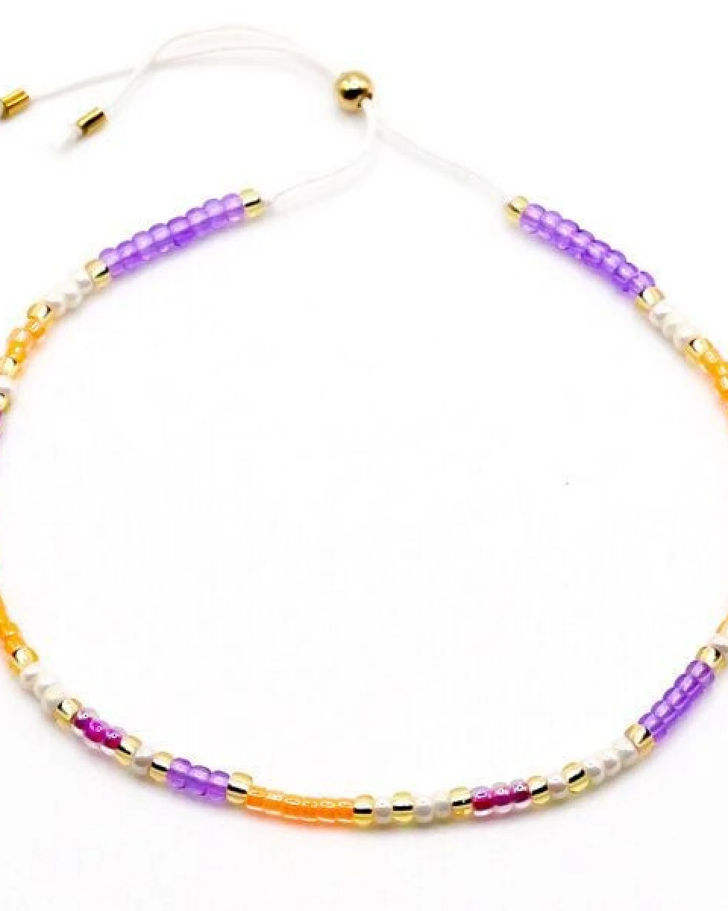 juni Sommer Perlenarmbänder Set "Curacao" in lila und apricot – Ansicht 4