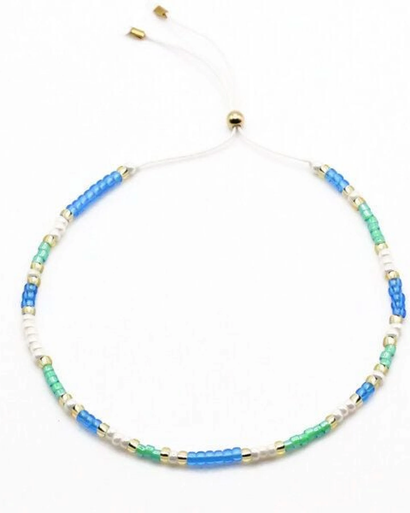 juni Armbänder Set "Malibu Ocean" mit Goldkugel Anhänger - handgemacht in Deutschland – Ansicht 4