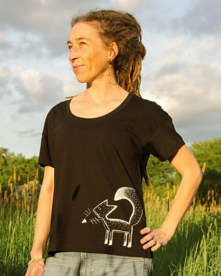 Cmig Damen T-Shirt Franzi Fuchs in schwarz