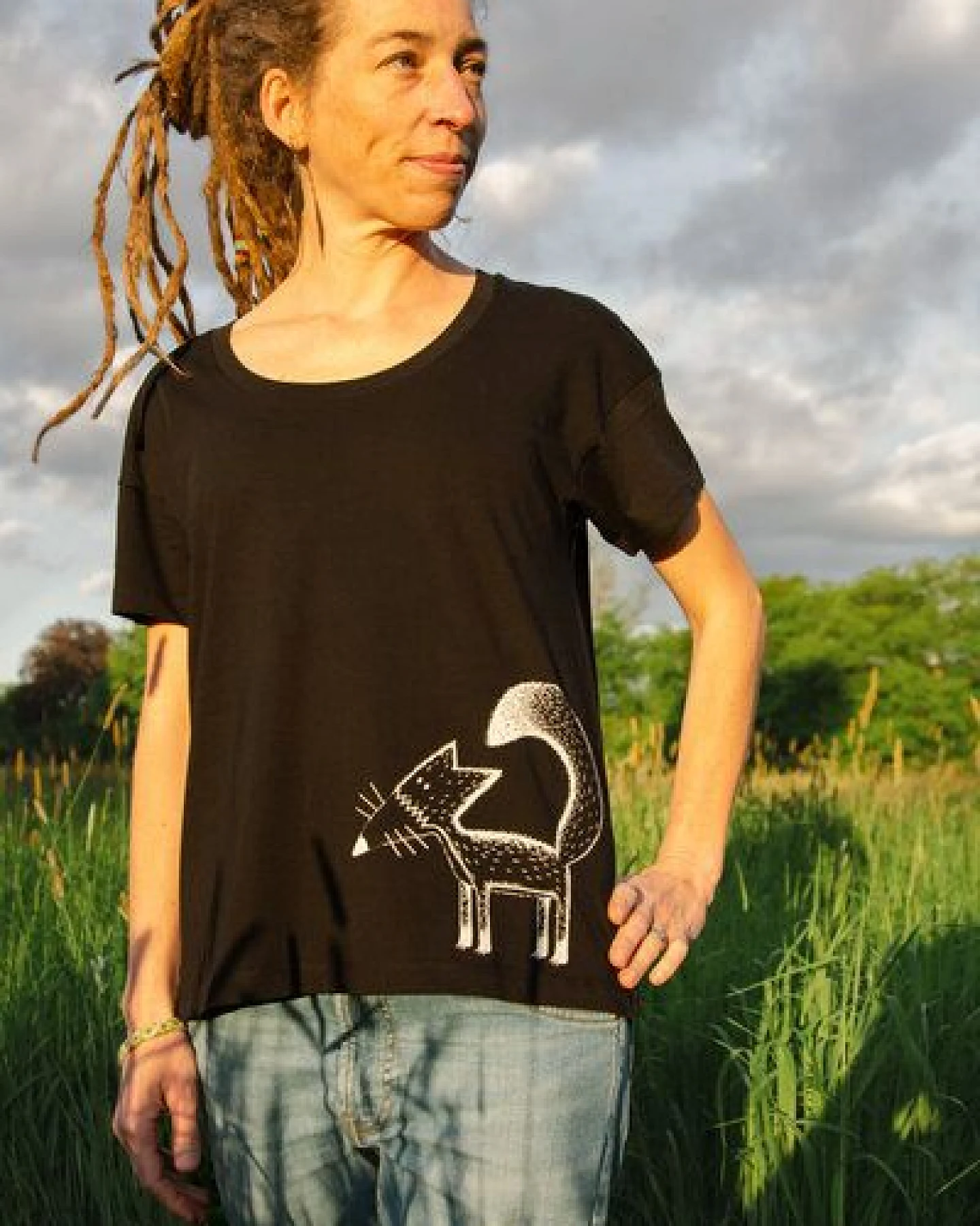 Cmig Damen T-Shirt Franzi Fuchs in schwarz – Ansicht 3