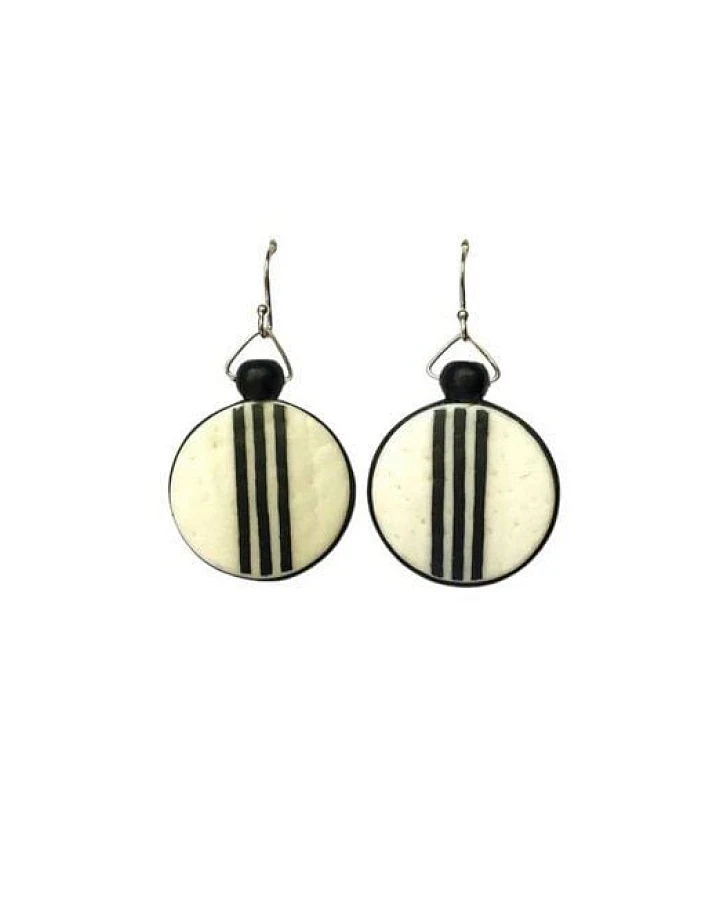 Mambu Design Upcycling Halskette - Lines Circles - Straußeneischmuck