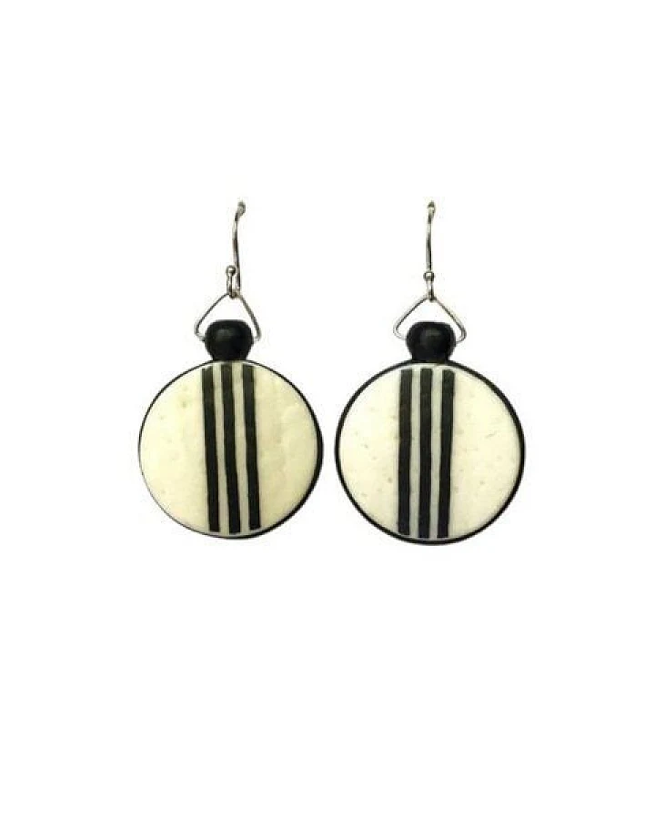 Mambu Design Upcycling Halskette - Lines Circles - Straußeneischmuck