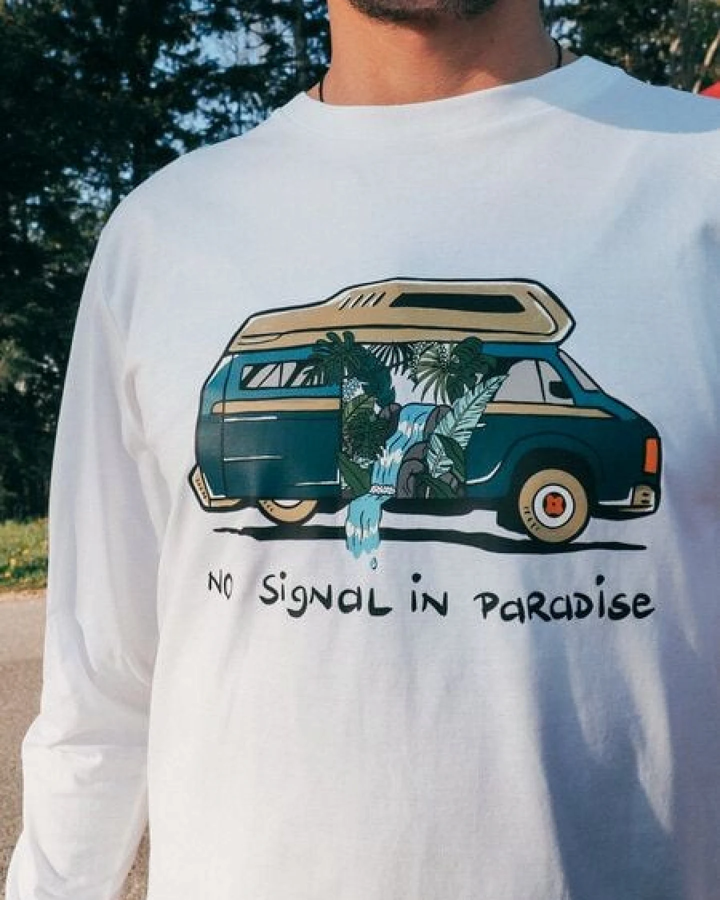 Zeachild Vanlife - no signal in paradise Longsleeve Unisex – Ansicht 3